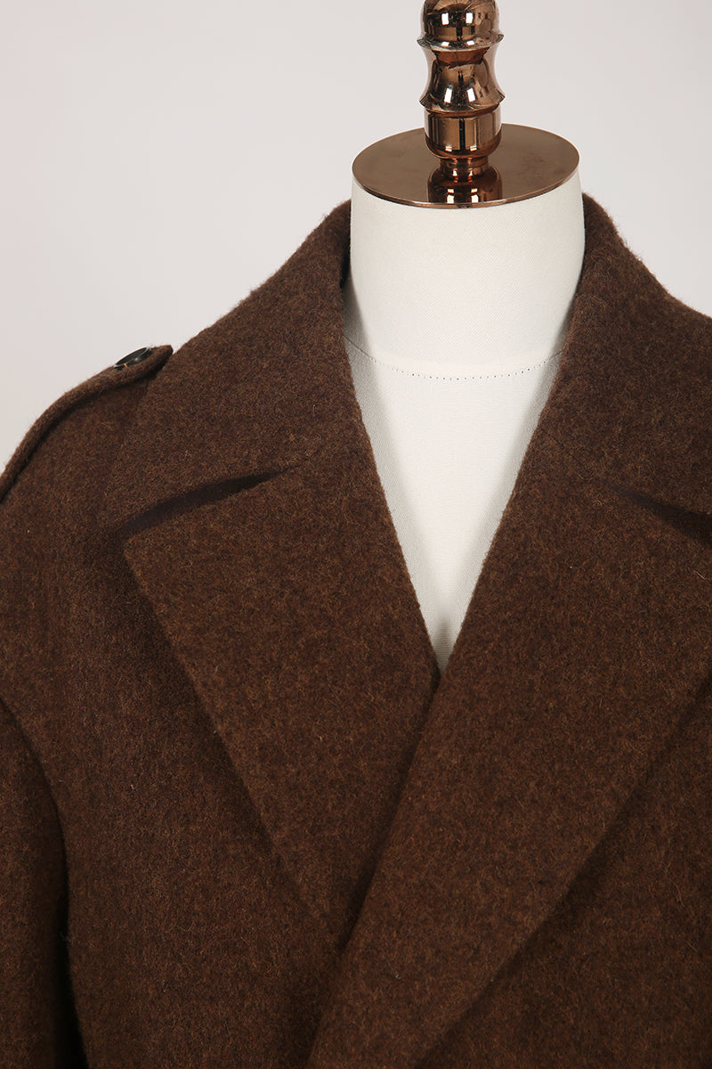 Dario Chocolate Wool Overcoat