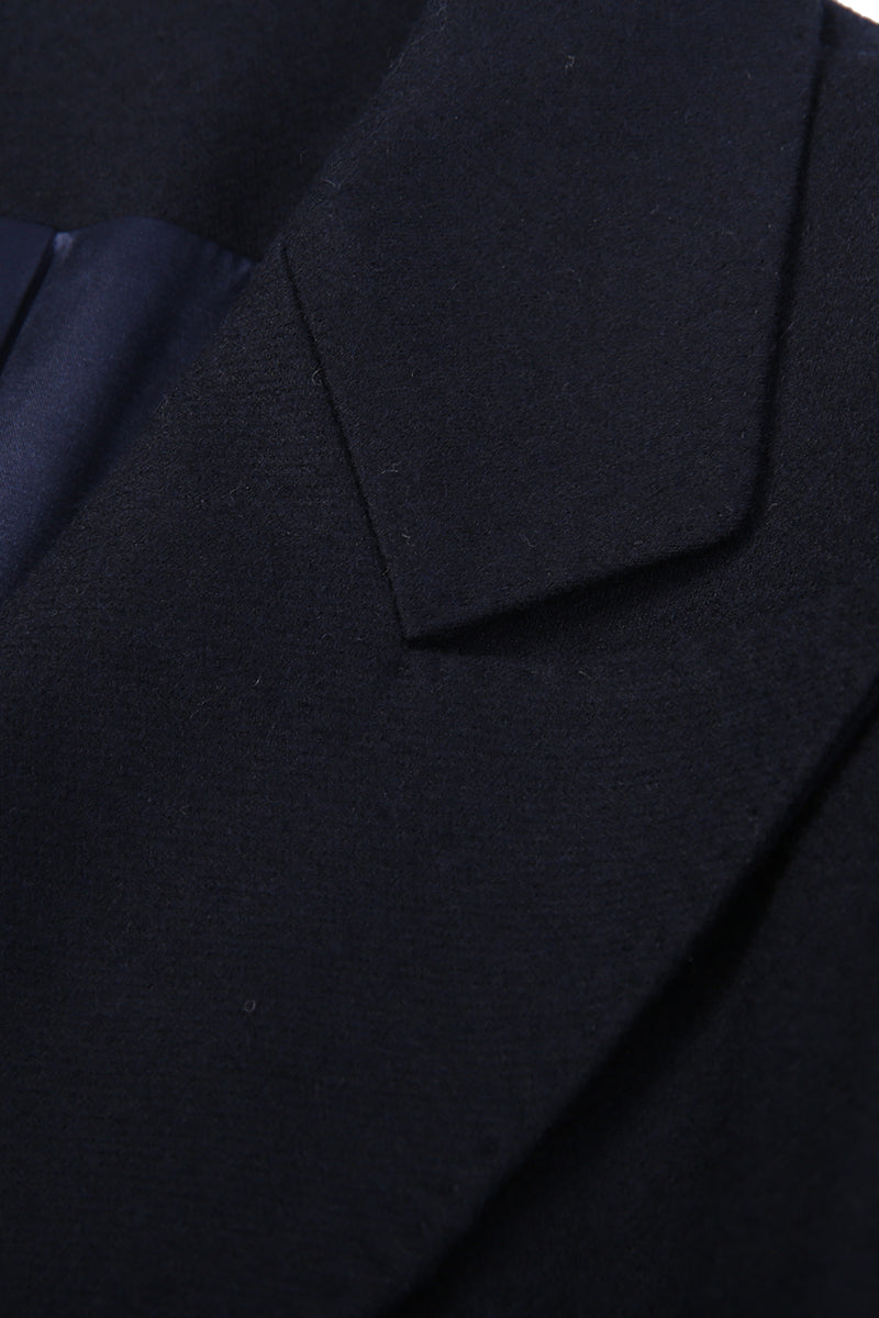 Ariana Navy Double Breasted Overcoat