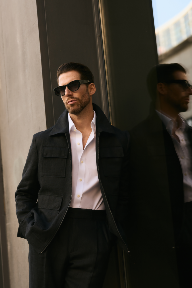 Sutton Black Linen Jacket