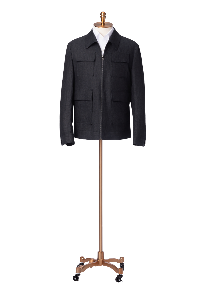 Sutton Black Linen Jacket