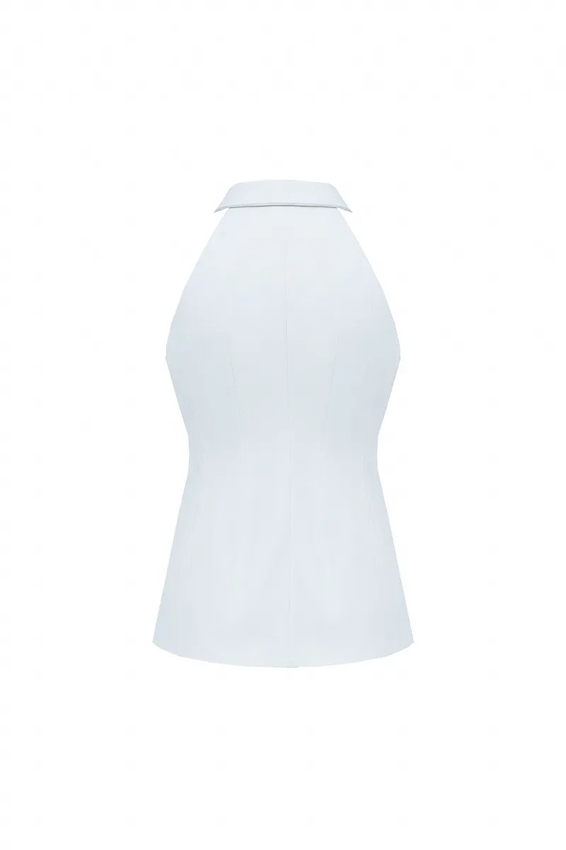 Isabella Roma White Halter Vest