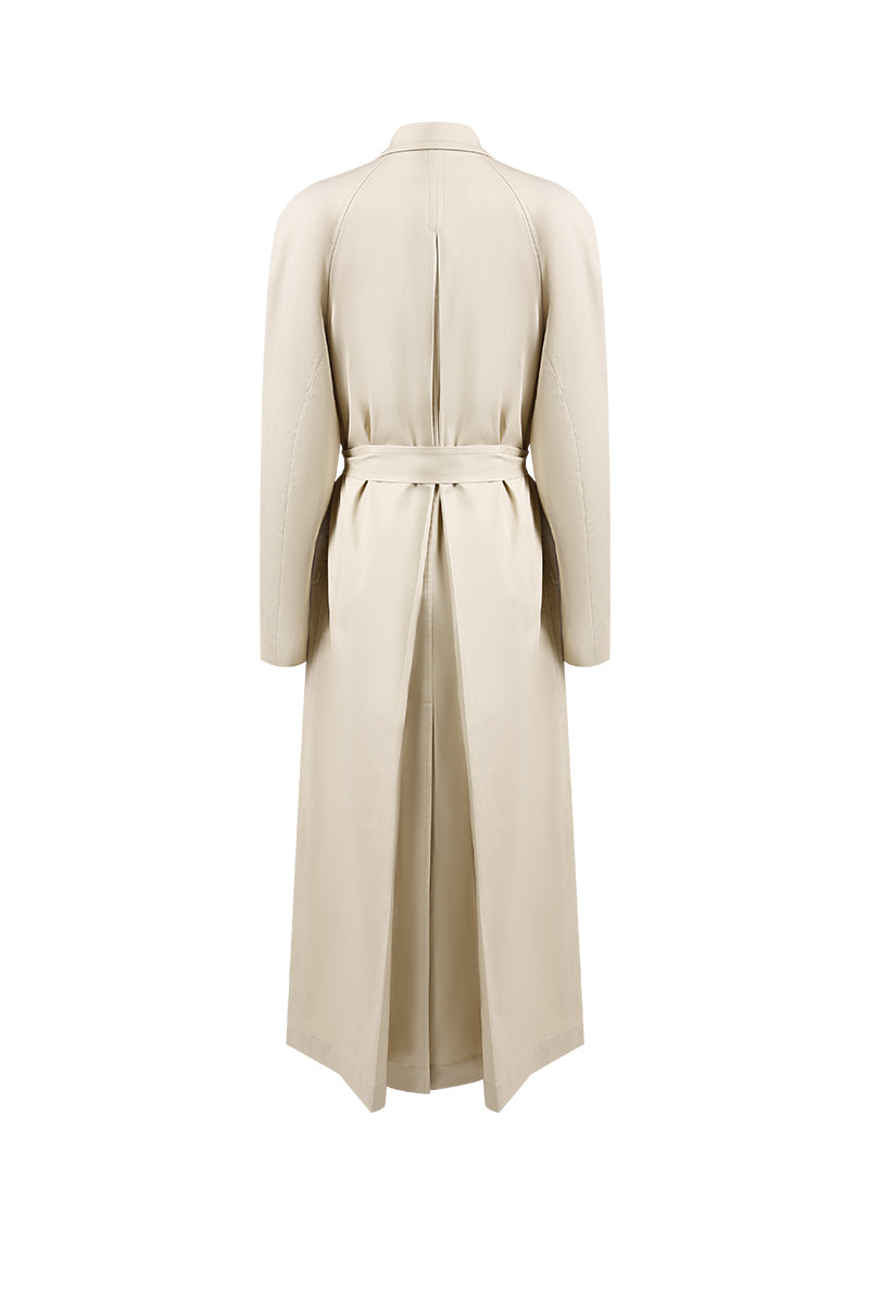 Beige trench coat on a white background custom made suits for women