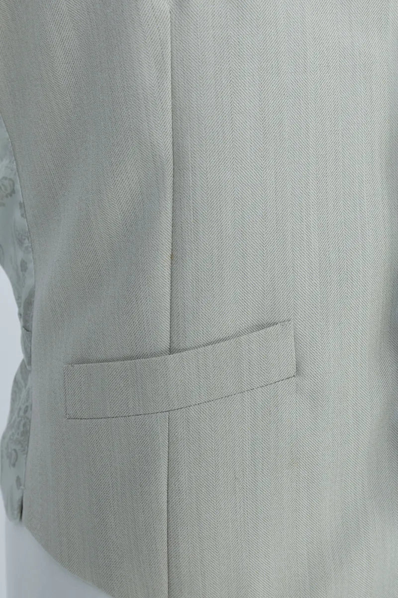 Malibu Khaki Herringbone Italian Three Piece Suit