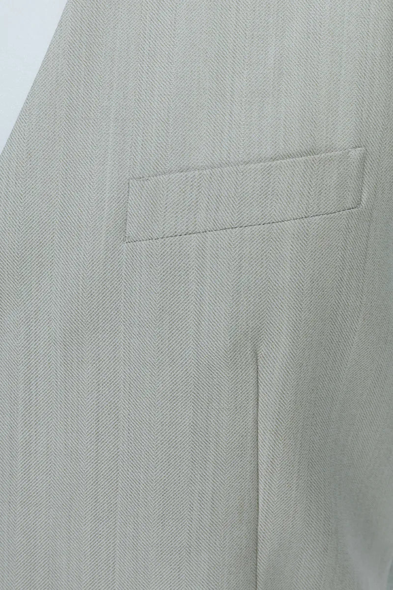 Malibu Khaki Herringbone Italian Three Piece Suit