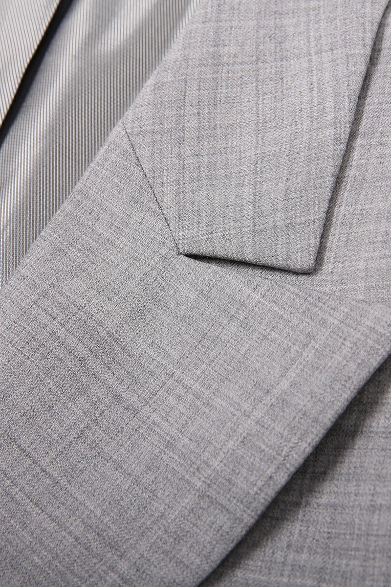Milano Light Grey Wool Women's Blazer