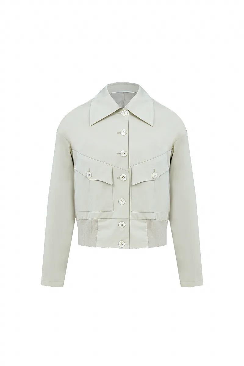 Monaco Cream Stretch Cotton Jacket