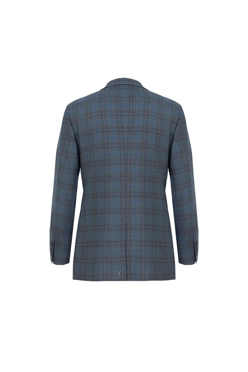 Blue checkered blazer italian wool blazer sport coat saint augustine florida