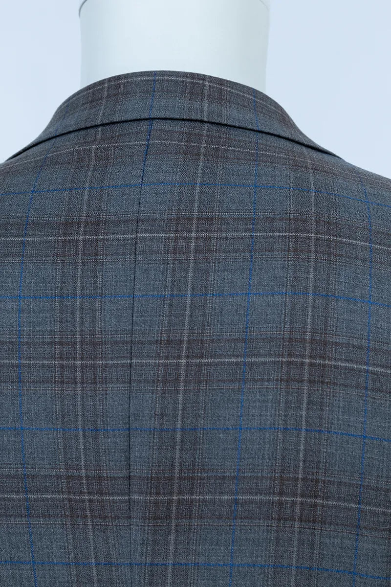 Gray checkered suit jacket italian wool blazer sport coat atlanta north Carolina Washington