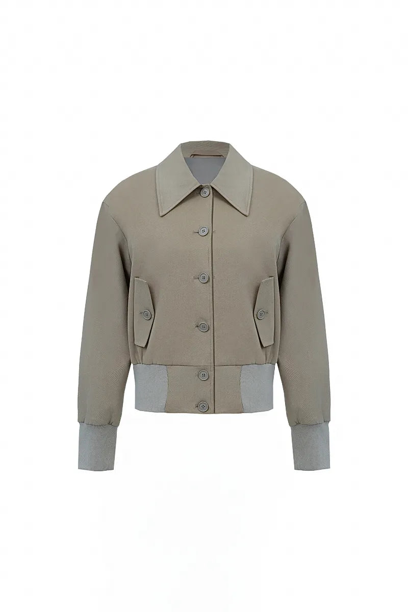 Ravello Khaki Structured Cotton Jacket