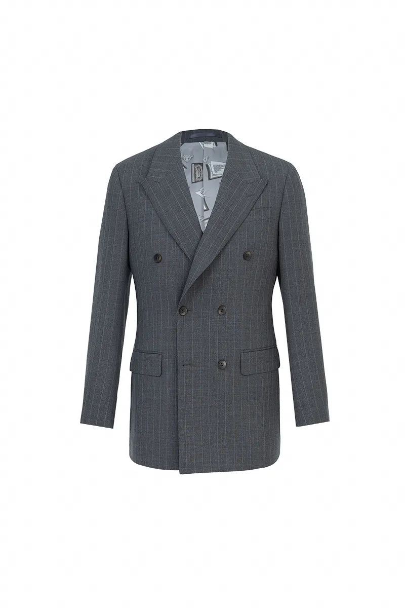 Redwood Brown Stripe Half Canvas Blazer