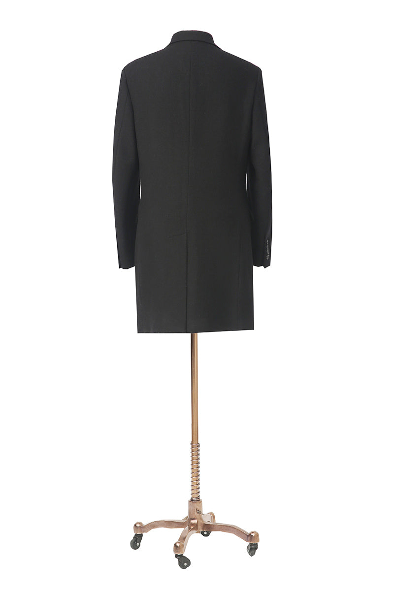 Regal Black Tweed Overcoat