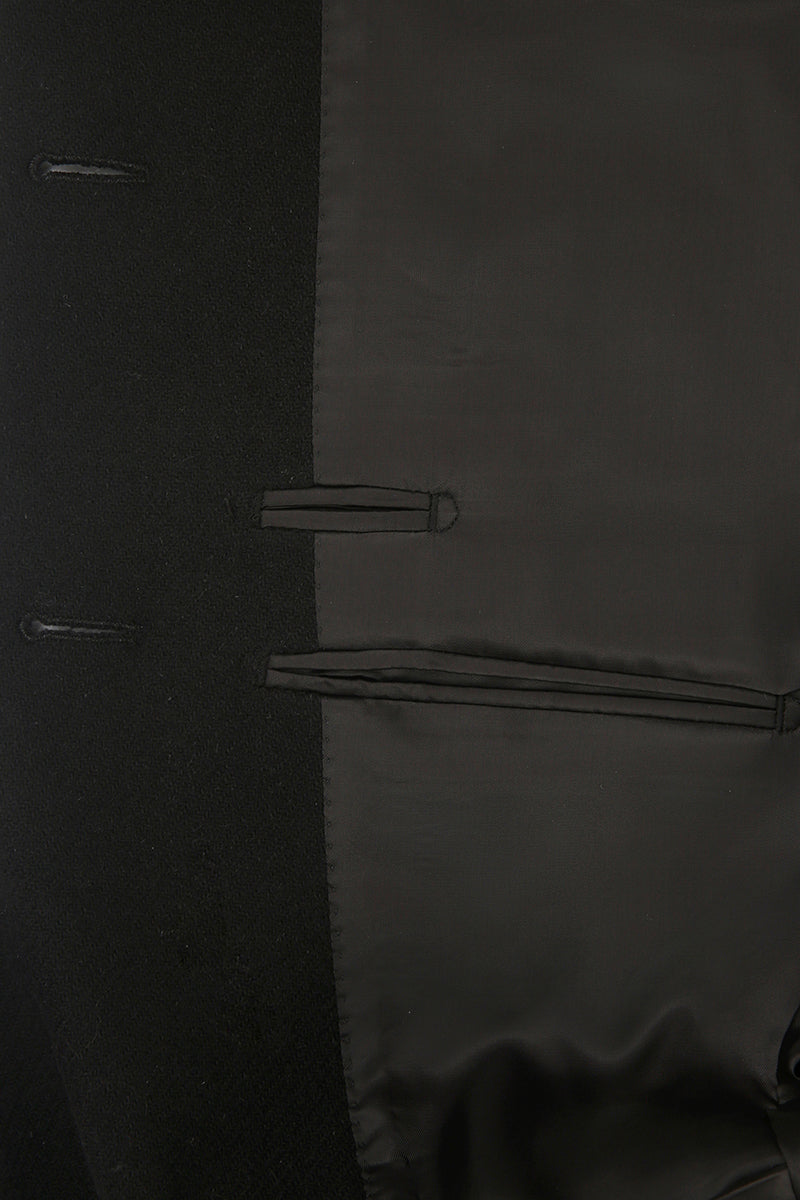 Regal Black Tweed Overcoat