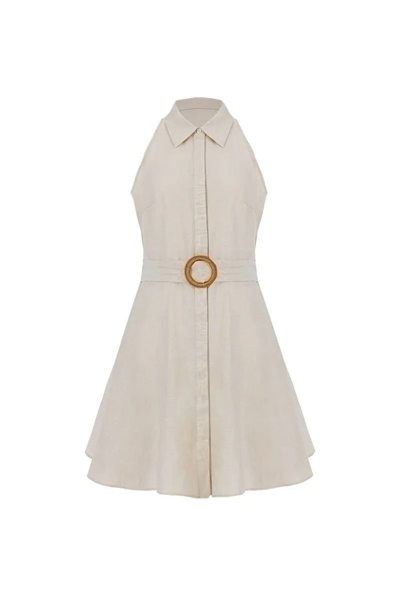 Riviera Sand Linen Dress