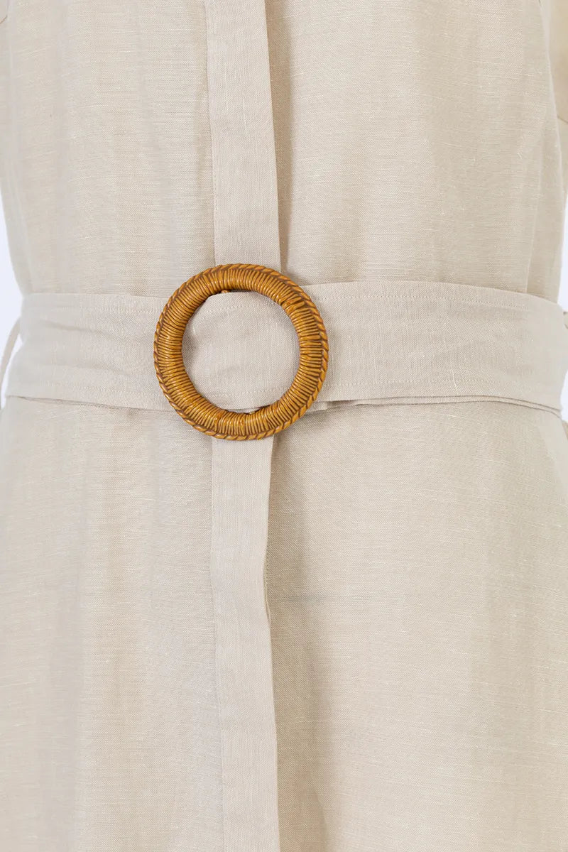 Riviera Sand Linen Dress