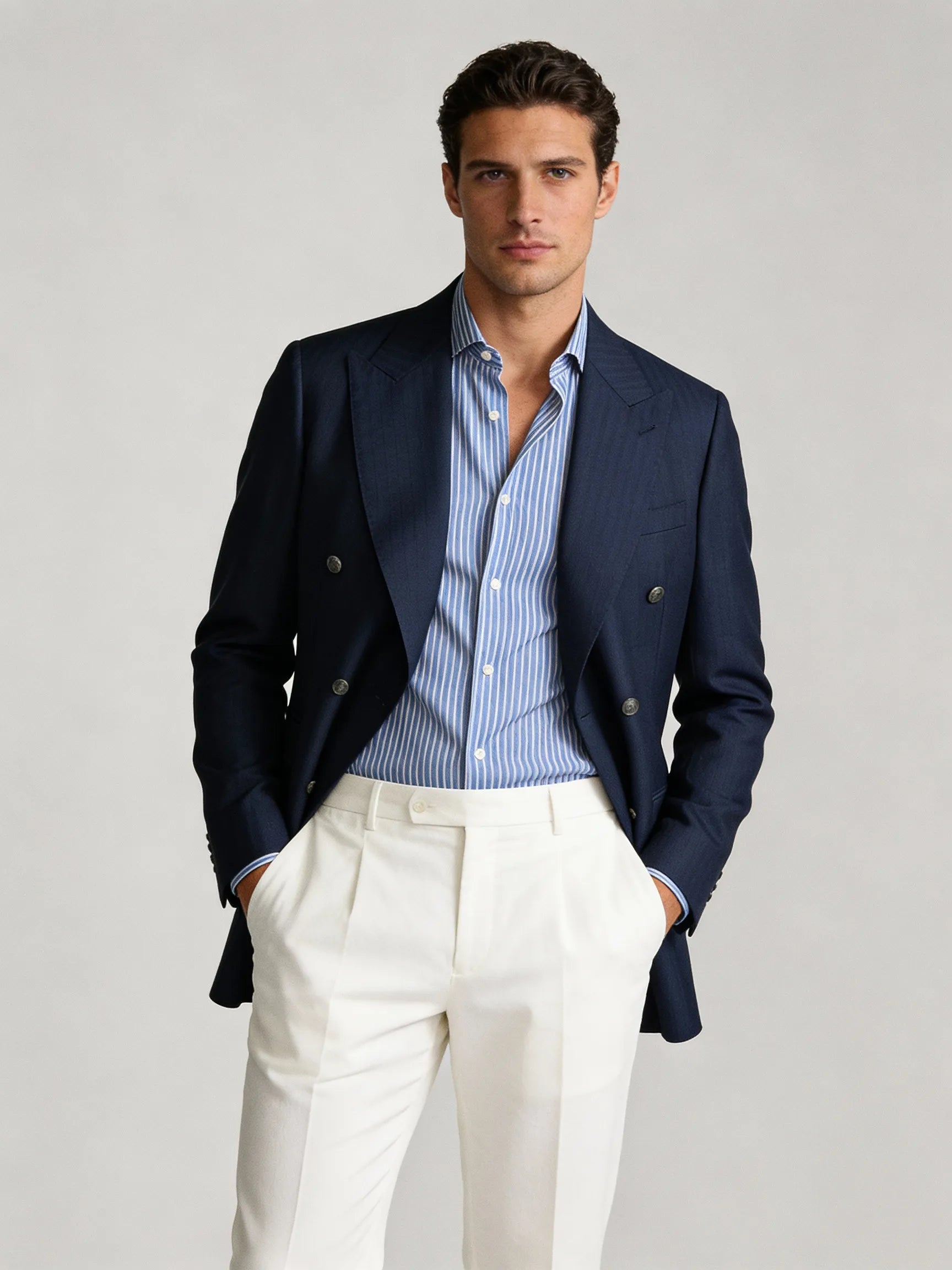 Santa Monica Dark Blue Stripe Blazer