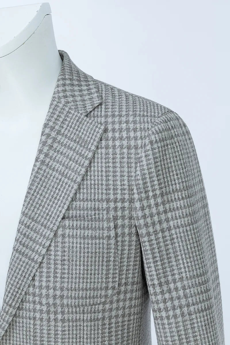 Milano Italian Khaki Plaid Cotton Wool Sport Coat