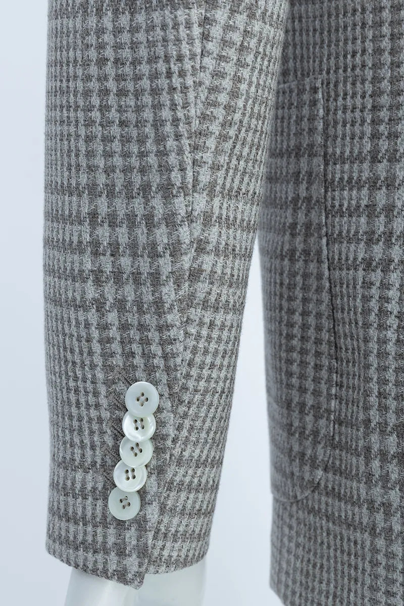 Milano Italian Khaki Plaid Cotton Wool Sport Coat