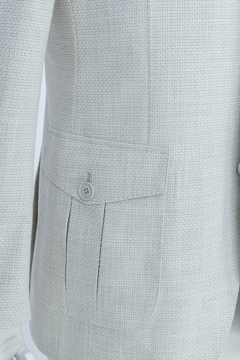 Milano Off White Plaid Cotton Wool Sport Coat