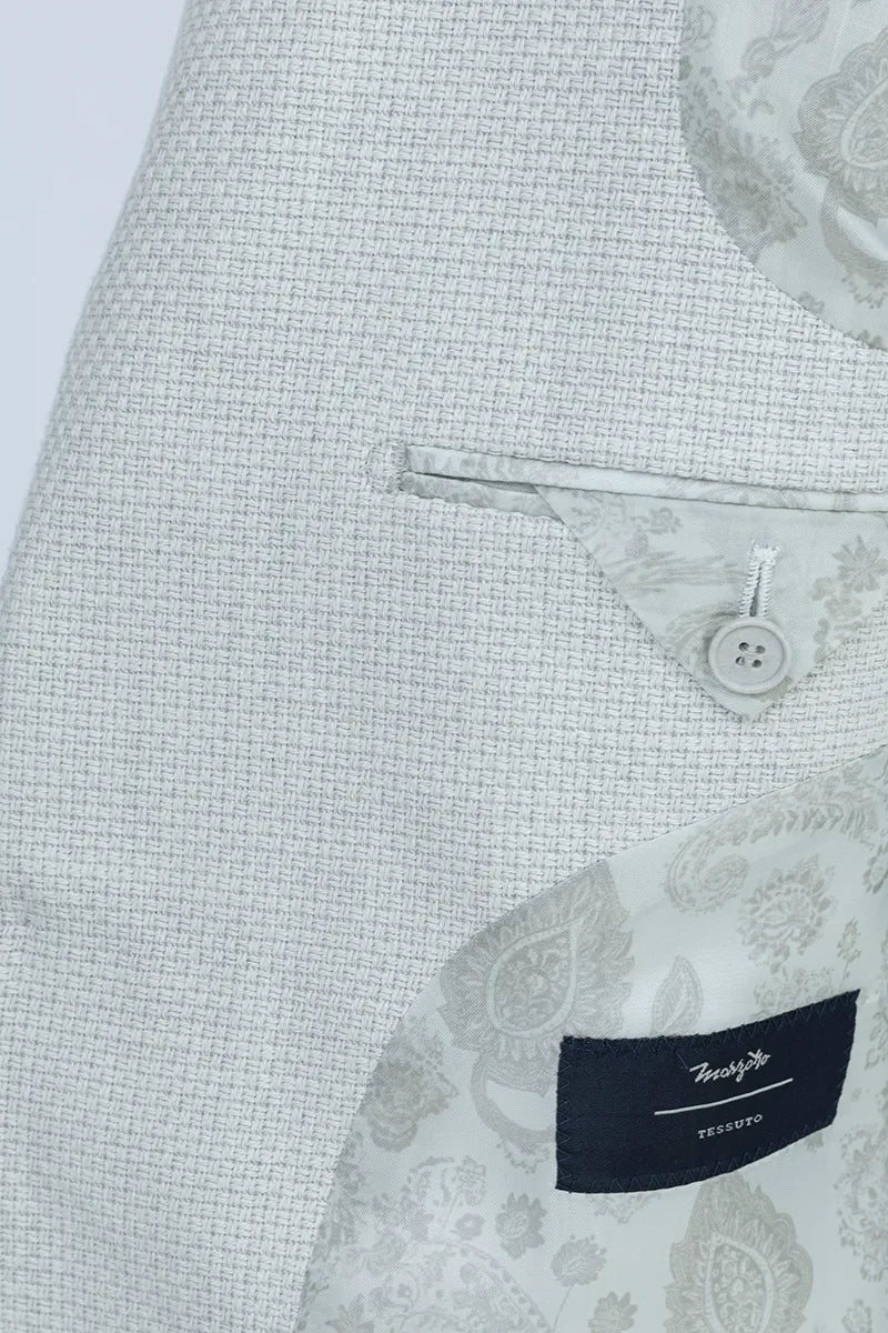 Milano Off White Plaid Cotton Wool Sport Coat