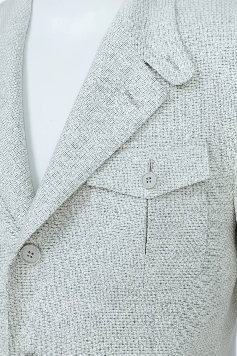 Milano Off White Plaid Cotton Wool Sport Coat