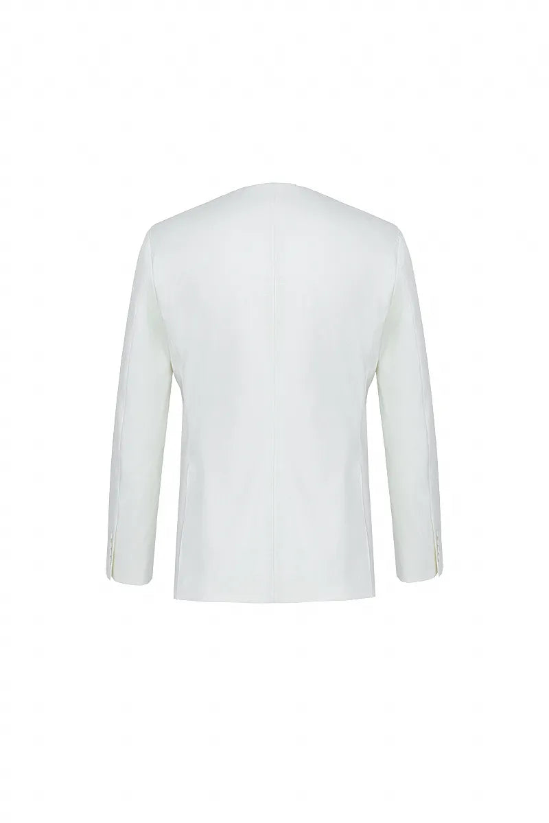 Luca Italian Off White Cotton Stretch Blazer