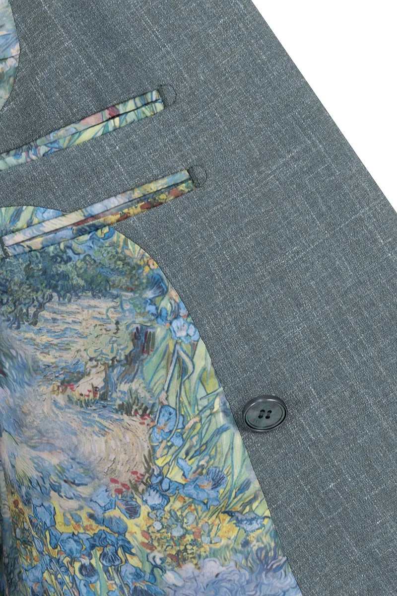 Ethan Green Wool Silk Linen Suit