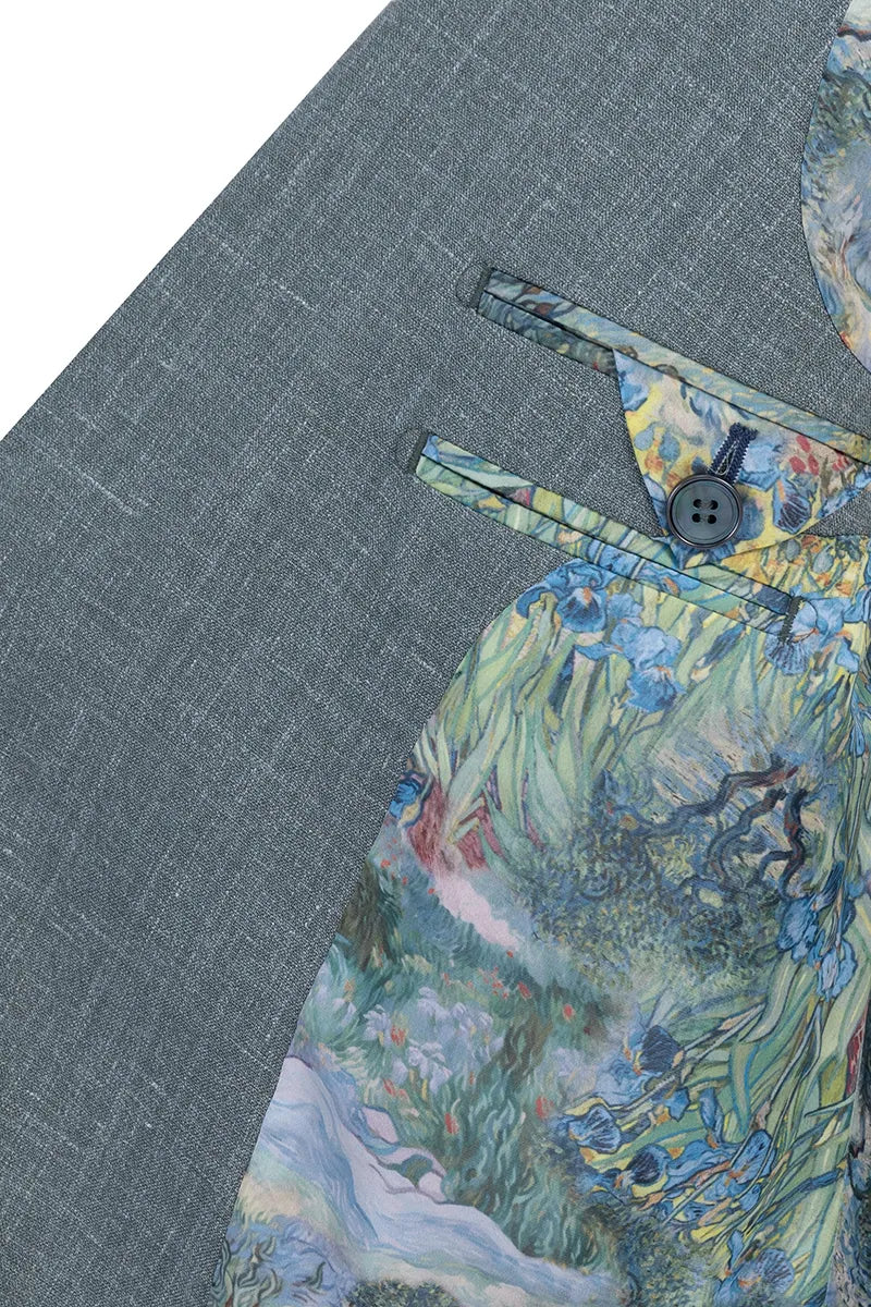 Ethan Green Wool Silk Linen Suit