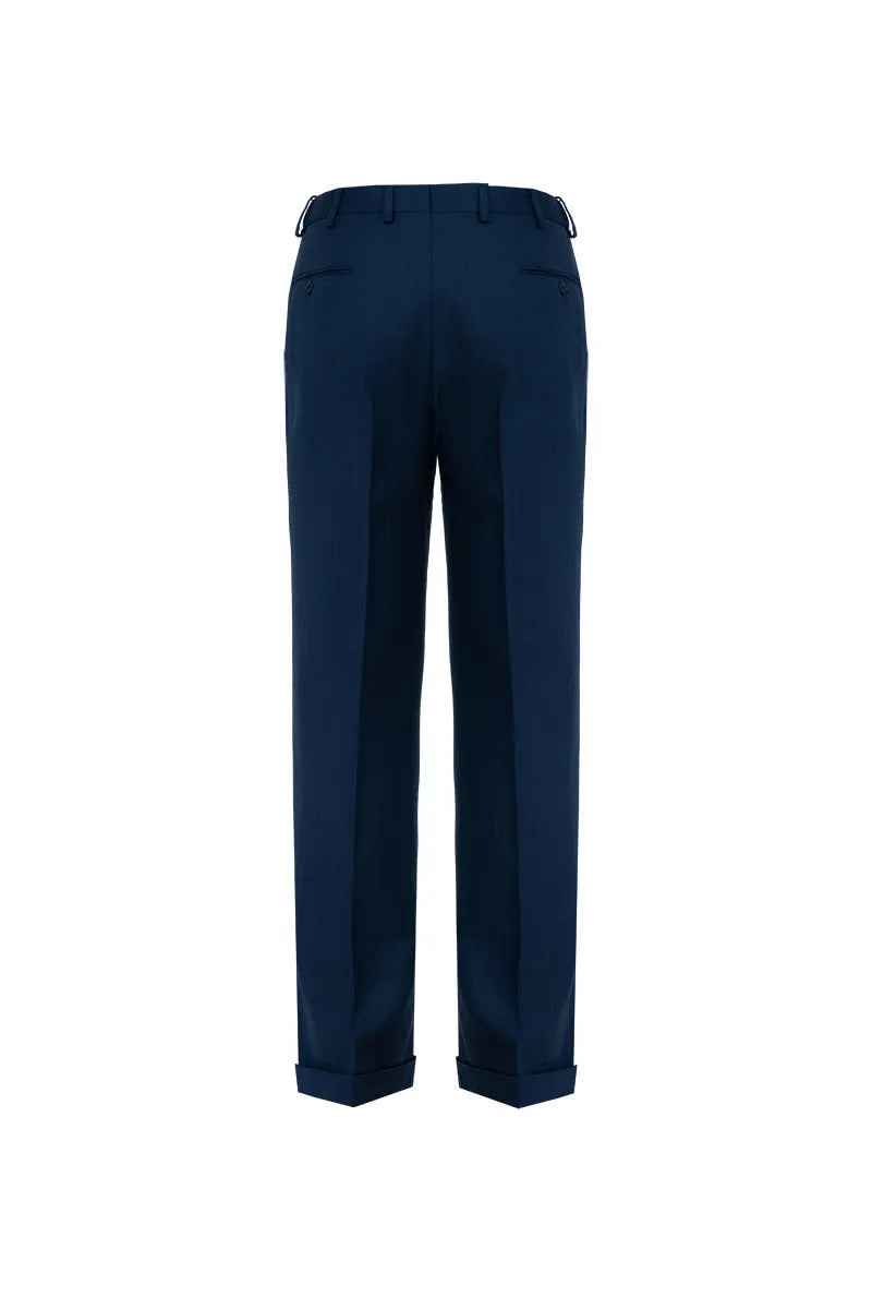 Navy blue pants on a white background