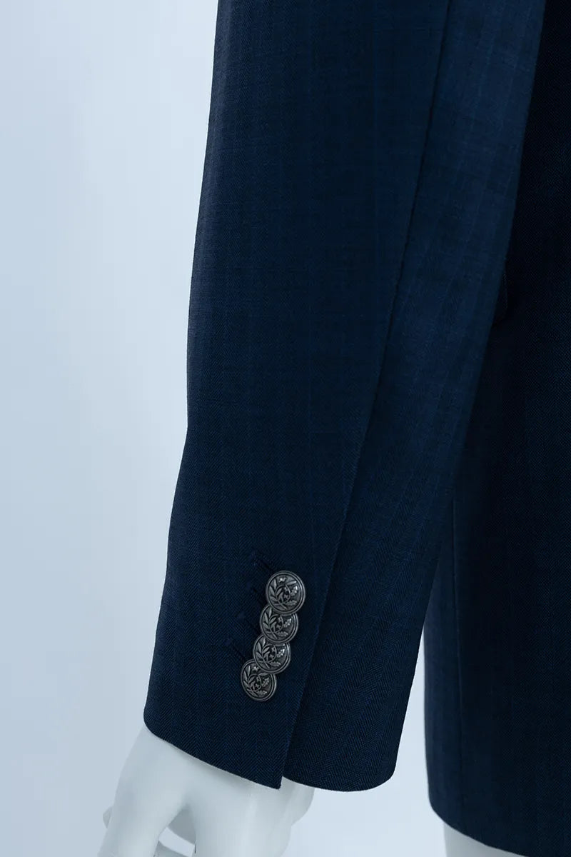 Navy blue blazer with silver buttons custom blazers near me