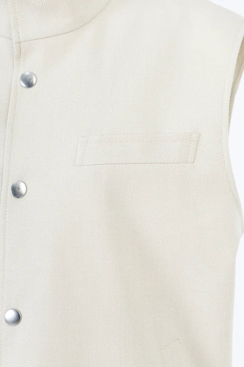 Julian Off White Wool Linen Silk Vest