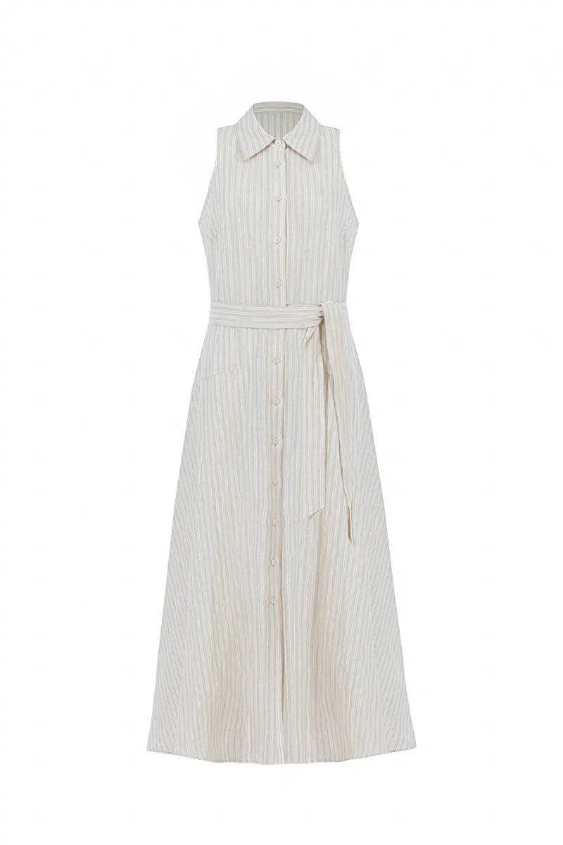 Sorrento Linen Stripe Shirt Dress