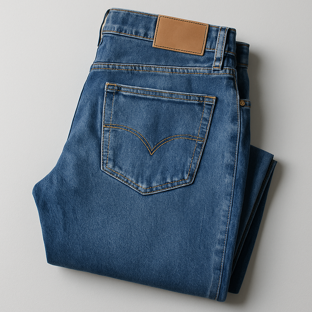 Custom jeans designed and tailored by Zane, featuring premium denim fabric, perfect body fit, and personalized style options available for nationwide shipping and Jacksonville fittings.