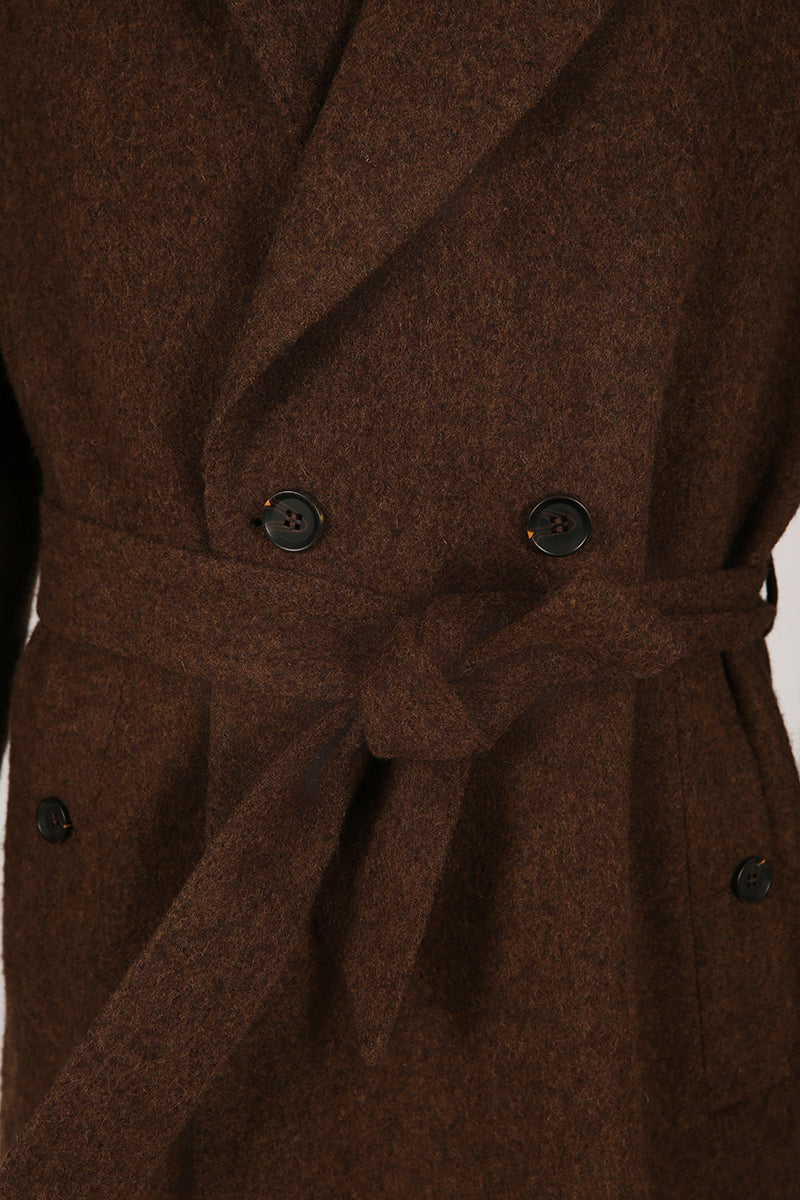 Dario Chocolate Wool Overcoat
