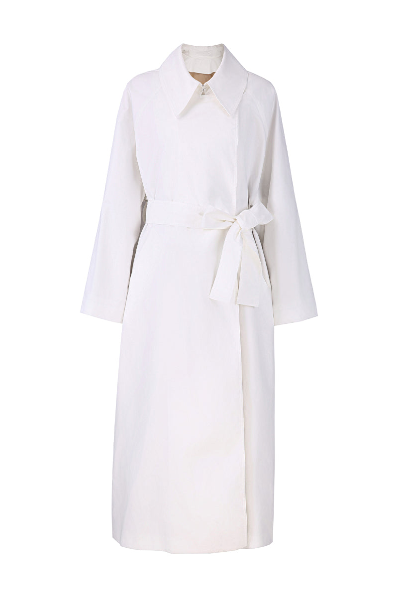 White coat with a belt on a white background