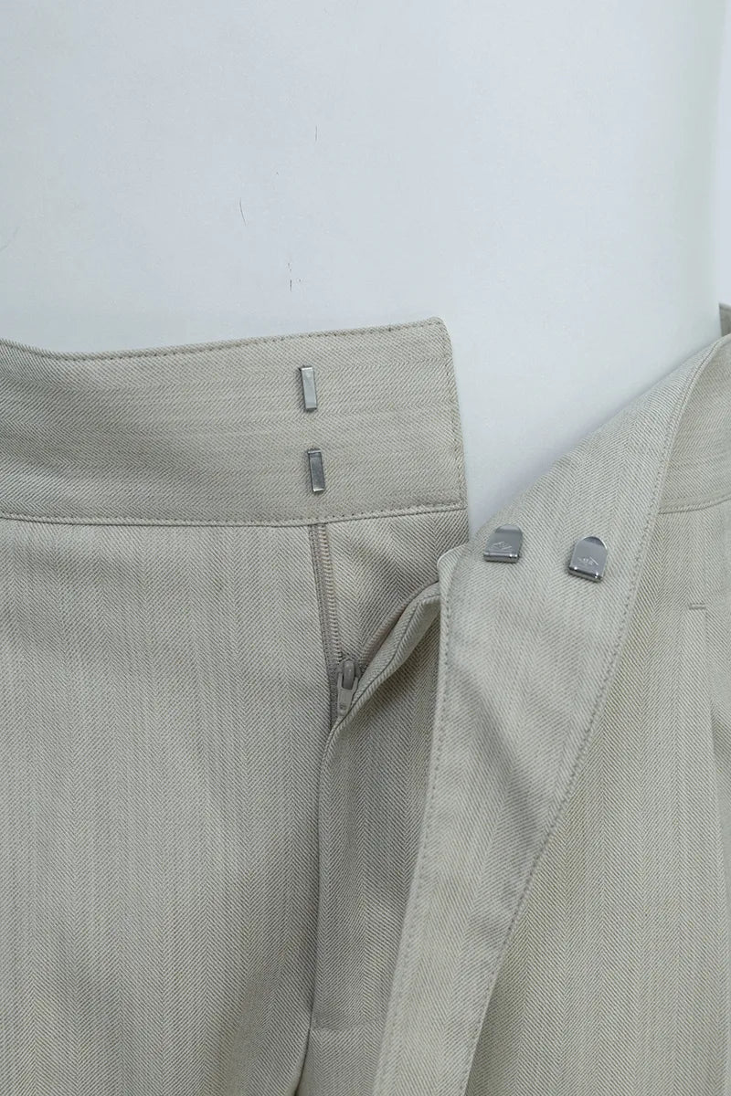 Malibu Khaki Herringbone Italian Three Piece Suit