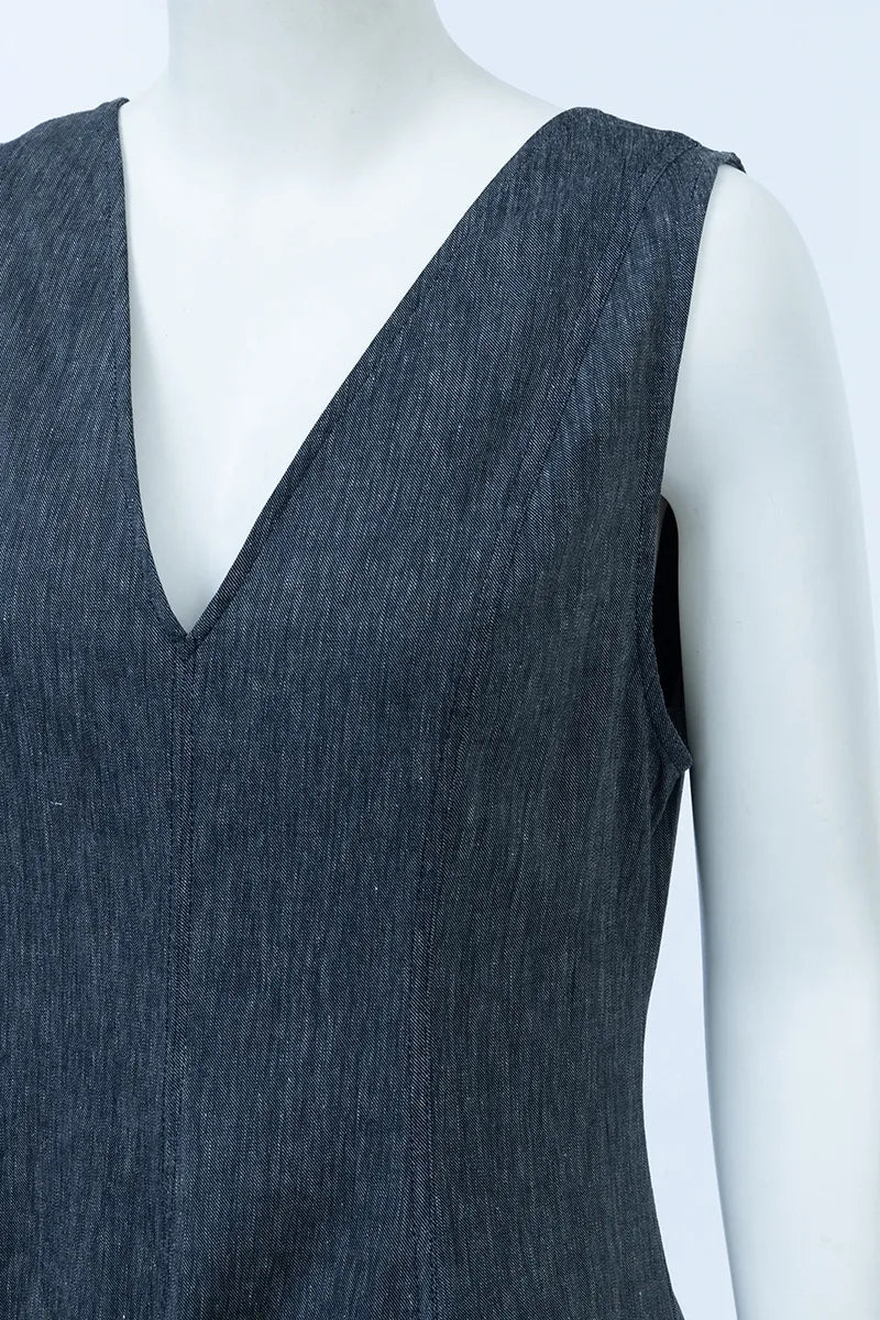 Marina Blue V Neck Maxi Dress