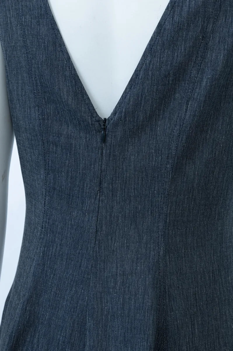 Marina Blue V Neck Maxi Dress