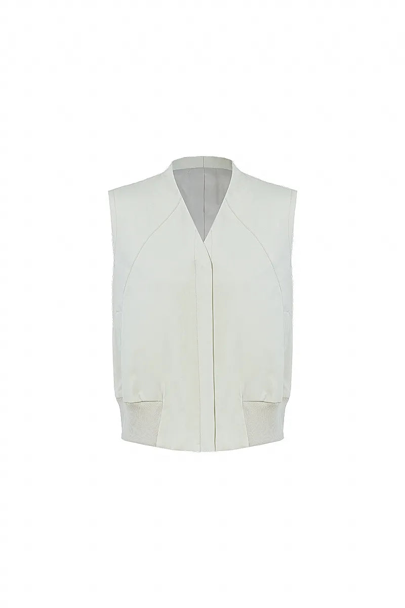 Portofino Cream Stretch Cotton Vest