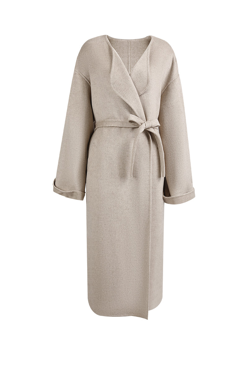 Beige robe on a white background