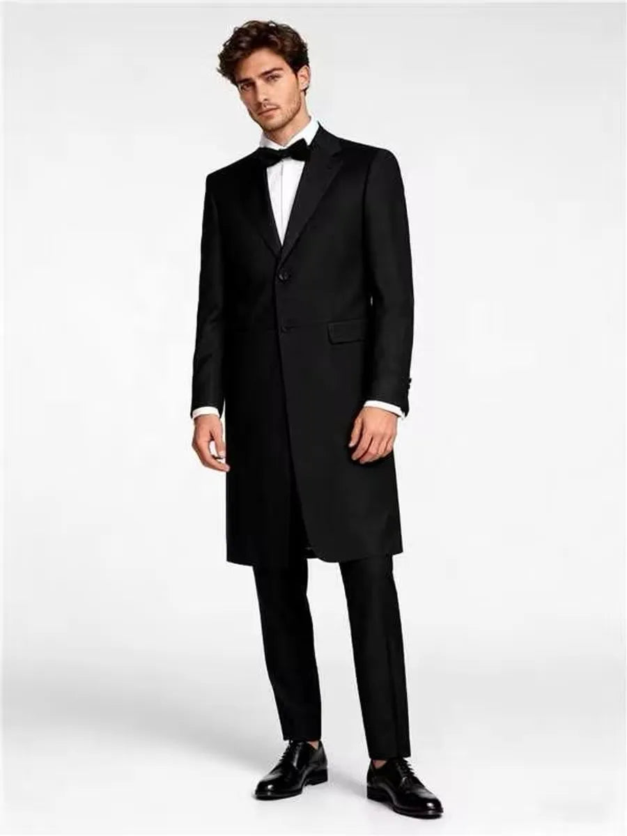Windsor Black Wool Formal Overcoat