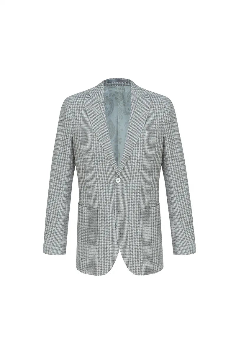 Milano Italian Khaki Plaid Cotton Wool Sport Coat
