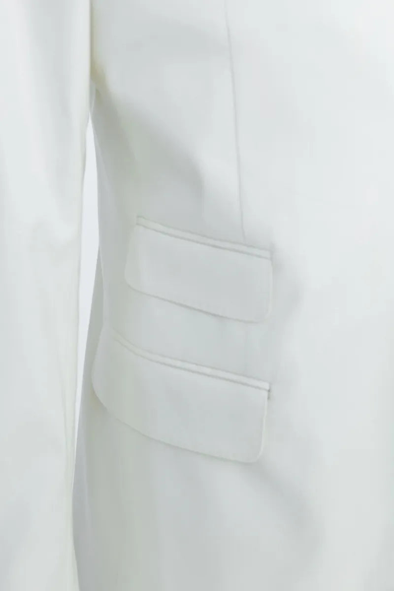 Luca Italian Off White Cotton Stretch Blazer