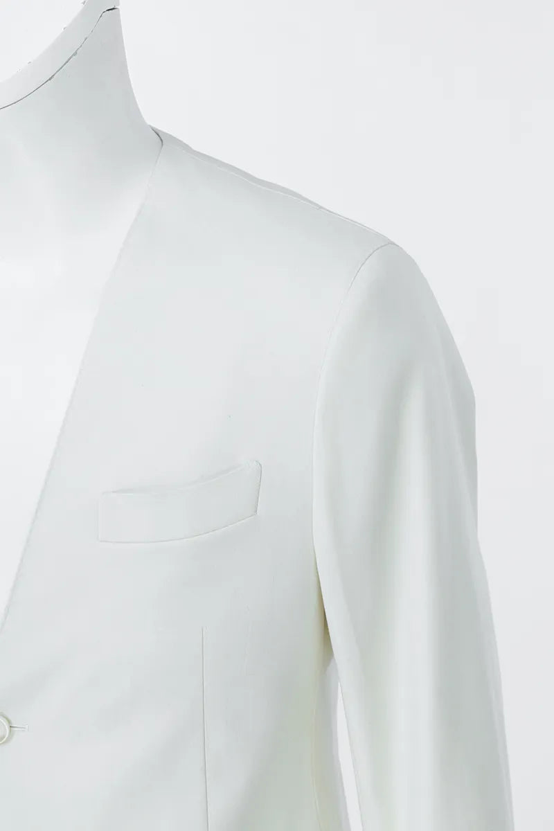 Luca Italian Off White Cotton Stretch Blazer