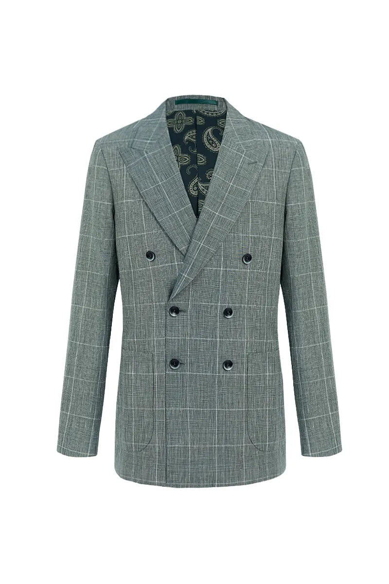 Greenwich Plaid Linen Blend Sport Coat